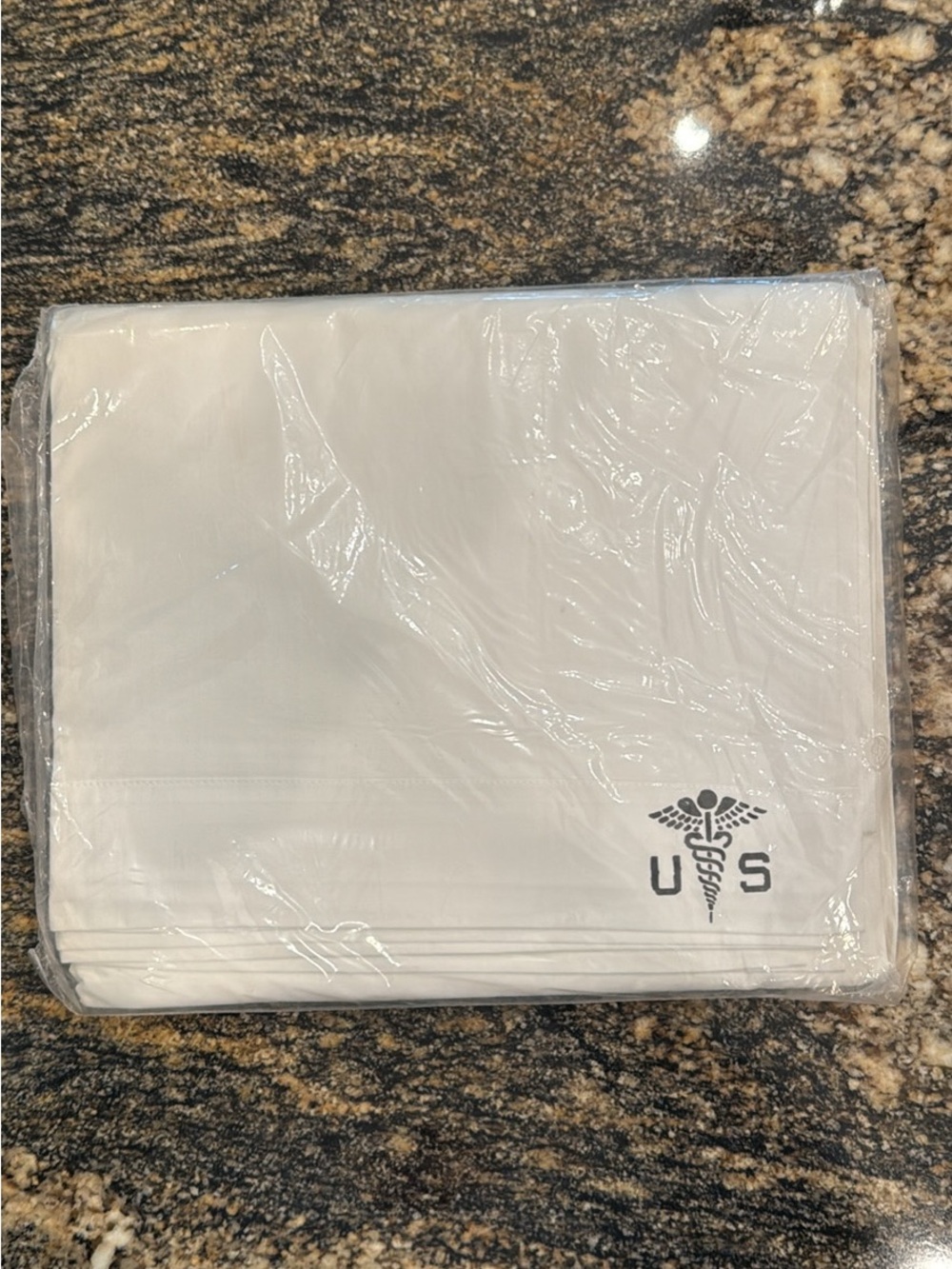 US Medical White Sheet Set with Caduceus Emblem